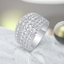 Load image into Gallery viewer, Parisian Galaxy Glow Moissanite Silver Ring