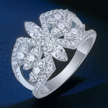 Load image into Gallery viewer, Milano Blossom Radiance Moissanite Silver Ring