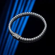 Load image into Gallery viewer, Milano MOISSANITE Round Tennis Silver Bracelet