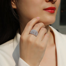 Load image into Gallery viewer, Parisian Galaxy Glow Moissanite Silver Ring