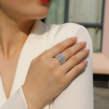 Load image into Gallery viewer, Parisian Galaxy Glow Moissanite Silver Ring