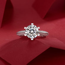 Load image into Gallery viewer, Parisian Luster Allure Moissanite Eternity Silver Ring