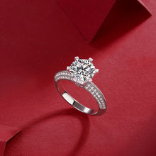 Load image into Gallery viewer, Parisian Luster Allure Moissanite Eternity Silver Ring