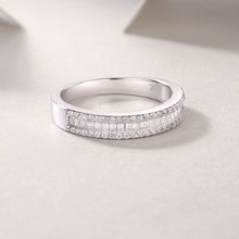 Load image into Gallery viewer, Parisian Radiance Baguette Moissanite Silver Ring