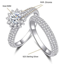Load image into Gallery viewer, Parisian Eternal Flower Zircon Couple Silver Ring