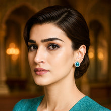 Load image into Gallery viewer, Paved Blue Ocean Swarovski Crystal Silver Earrings