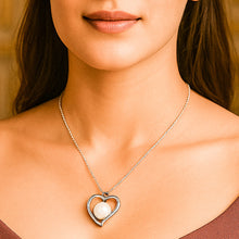 Load image into Gallery viewer, Natural Pearl au Heart Pendant Silver Necklace