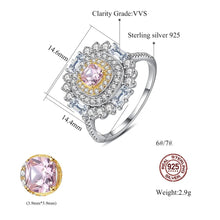 Load image into Gallery viewer, Pink Ruby Gemstone Zircon Silver Ring