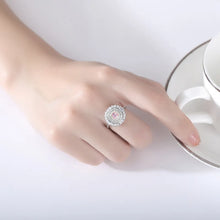 Load image into Gallery viewer, Pink Ruby Gemstone Zircon Silver Ring