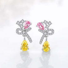 Load image into Gallery viewer, Pink Ruby Flowery Iced Silver Necklace Set