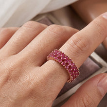 Load image into Gallery viewer, MysticFlavia 925 sterling silver pink gemstone ring worn on a finger