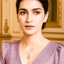 Load image into Gallery viewer, Purple Zircon Solitaire Pendant Silver Necklace