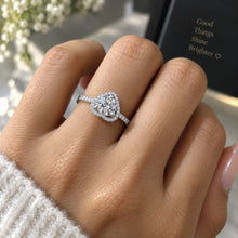 Load image into Gallery viewer, MysticFlavia Radian Heart Solitaire MOISSANITE Silver Ring worn on a finger