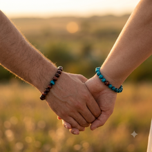 Load image into Gallery viewer, Red_Blue_Tiger_Eye_Couple_Bracelet