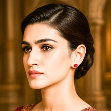 Load image into Gallery viewer, Red Heart Swarovski Crystal Exquisite Silver Earrings