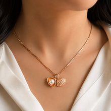 Load image into Gallery viewer, MysticFlavia 925 sterling silver rose gold oyster pearl pendant necklace