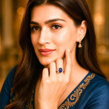 Load image into Gallery viewer, Diana Sapphire Blue Gemstone Silver Ring