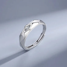 Load image into Gallery viewer, Nick Scarlet Zircon Adjustable Couple Silver Ring