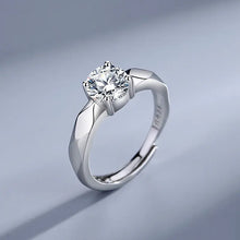 Load image into Gallery viewer, Nick Scarlet Zircon Adjustable Couple Silver Ring