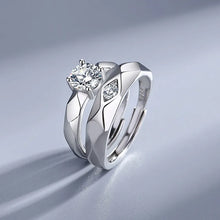 Load image into Gallery viewer, Nick Scarlet Zircon Adjustable Couple Silver Ring
