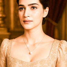 Load image into Gallery viewer, Single White Pearl Pendant Silver Necklace