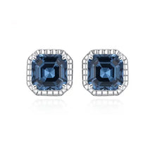 Load image into Gallery viewer, Blue Elegance Stud Swarovski Crystal Silver Earrings