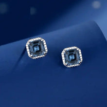 Load image into Gallery viewer, Blue Elegance Stud Swarovski Crystal Silver Earrings