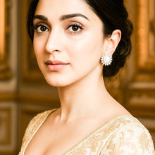 Load image into Gallery viewer, Starry White Zircon Large Natural Pearl Earrings