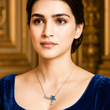 Load image into Gallery viewer, Blue Star Swarovski Crystal Pendant Silver Necklace