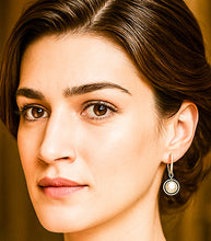 Load image into Gallery viewer, White Tear Drop Natural Pearl Clip on Silver Earrings