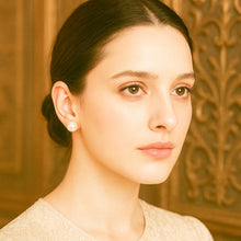 Load image into Gallery viewer, White Natural Pearl Stud Silver Earrings (11 MM)