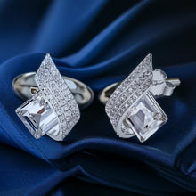 Load image into Gallery viewer, White Roman Crystal Silver Earrings