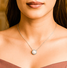 Load image into Gallery viewer, White Zircon Round Natural Pearl Silver Necklace