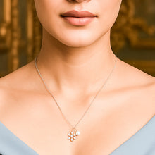 Load image into Gallery viewer, Zircon Snowflake Pearl Pendant Silver Necklace