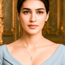 Load image into Gallery viewer, Zircon Snowflake Pearl Pendant Silver Necklace