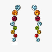 Load image into Gallery viewer, Colorful Swarovski Crystal Dangling Silver Earrings