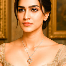 Load image into Gallery viewer, Coffee Ocean of Heart Swarovski Crystal Silver Necklace