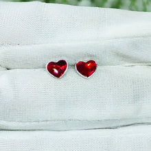 Load and play video in Gallery viewer, Red Heart Swarovski Crystal Exquisite Silver Earrings
