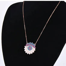 Load image into Gallery viewer, 18 K Gold Colorful Paved Zircon Silver Necklace