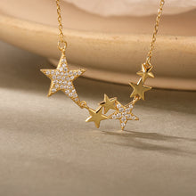 Load image into Gallery viewer, 18 K Gold Plated Star Pendant Silver Necklace