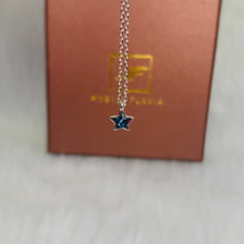 Load and play video in Gallery viewer, Minimal Silver Necklace With Star Blue Zircon
