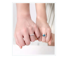 Load image into Gallery viewer, Star Couple Swarovski Crystal Adjustable Silver Ring
