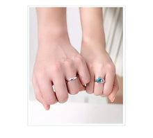 Load image into Gallery viewer, Star Couple Swarovski Crystal Adjustable Silver Ring