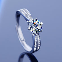 Load image into Gallery viewer, St. Vince MOISSANITE Eternity Adjustable Silver Ring
