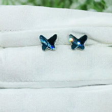 Load and play video in Gallery viewer, Milano Blue Butterfly Swarovski Silver Earrings
