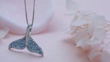 Load and play video in Gallery viewer, Dolphin Tail Swarovski Crystal Pendant Silver Necklace
