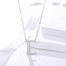 Load image into Gallery viewer, Initials Alphabet  A-G Pendant Zircon Silver Necklace
