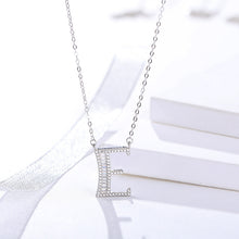 Load image into Gallery viewer, Initials Alphabet A-G Pendant Zircon Silver Necklace