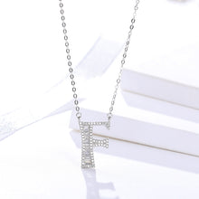 Load image into Gallery viewer, Initials Alphabet A-G Pendant Zircon Silver Necklace