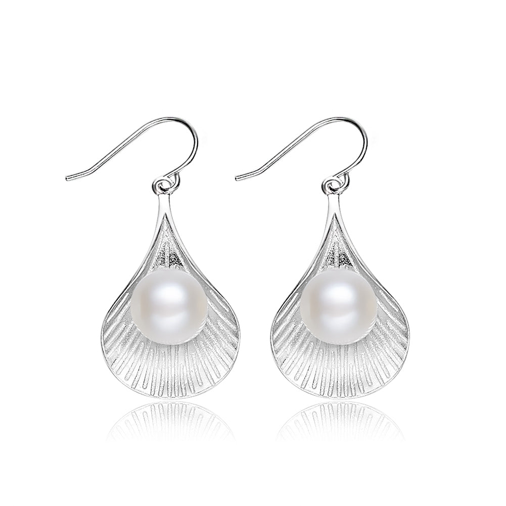 Bali Natural Pearl Dangling Silver Earrings
